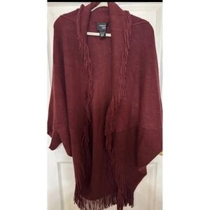 Layers by Lizden Marvelush Shrug with Cable Detail NWOT Wine QVC‎ One size Missy